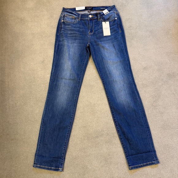 NWT - Judy Blue Mid-Rise Straight Leg Jeans - Dark Wash - Size 7/28 - Picture 3 of 10